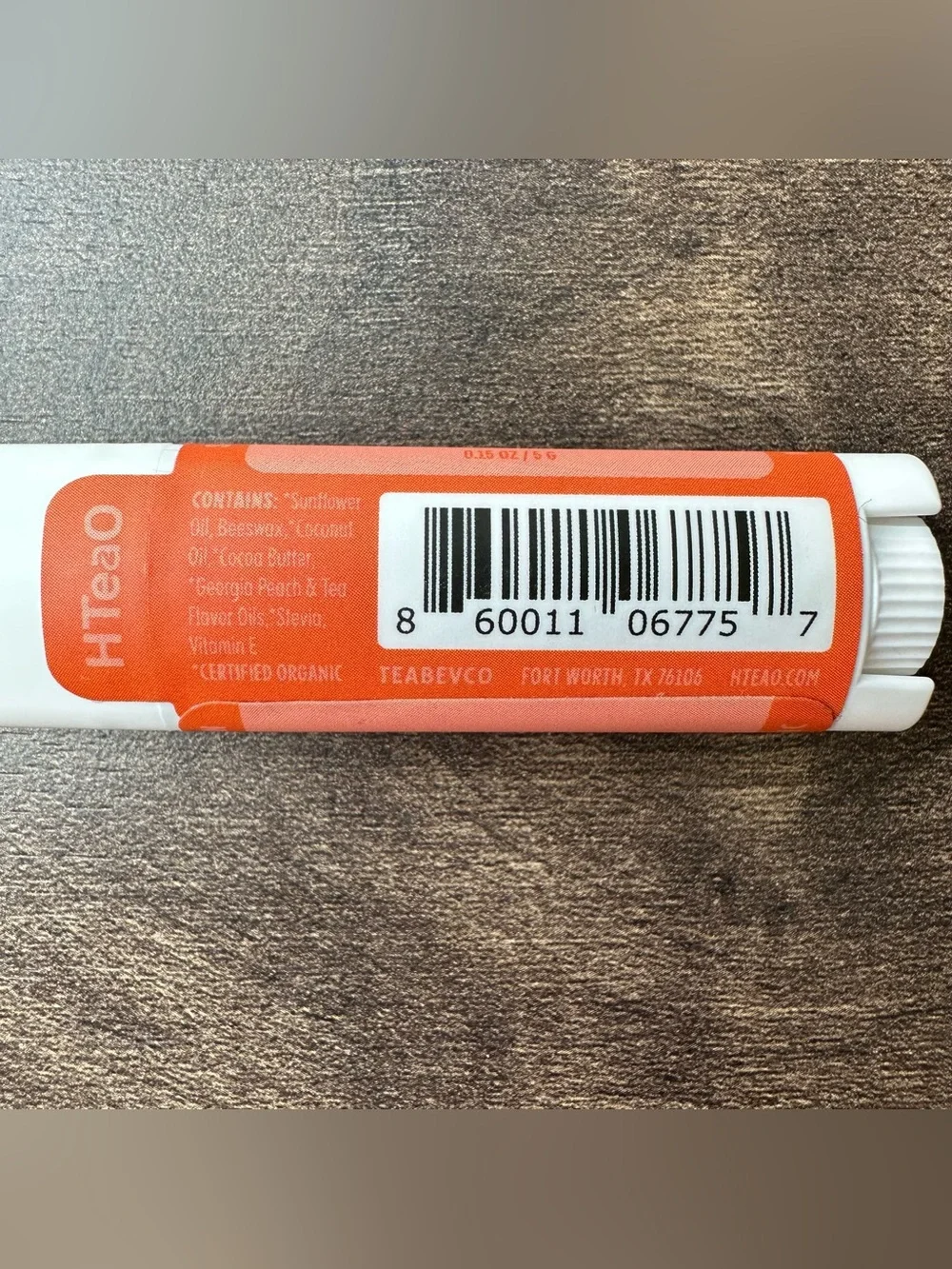 New HTeaO Iced Tea Lip Balm Lot (2) - Coconut Tea SPF 15 & Georgia Peach Tea